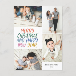 Frohe Weihnachten Neujahr farbenfrohe 4 Foto Colla