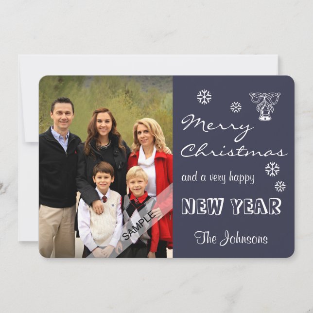Frohe Weihnachten Neujahr Personalisiertes Foto Ro (Vorderseite)