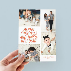 Frohe Weihnachten Neujahr Rot 4 Fotocollage