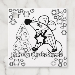 Frohe Weihnachten Neujahr Symbol Maus Cartoon nied Geschenkanhänger
