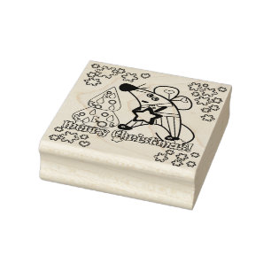 Frohe Weihnachten Neujahr Symbol Maus Cartoon nied Gummistempel