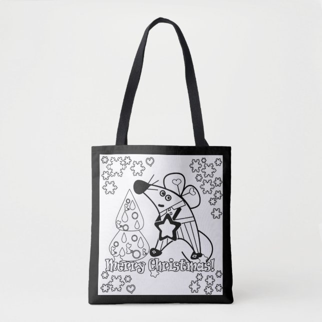 Frohe Weihnachten Neujahr Symbol Maus Cartoon nied Tasche (Vorderseite)