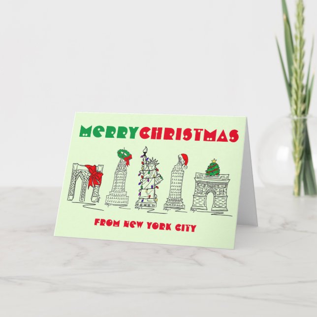 Frohe Weihnachten New York City Sehenswürdigkeiten (Vorderseite)
