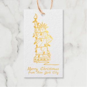 Frohe Weihnachten New York City Statue of Liberty Geschenkanhänger