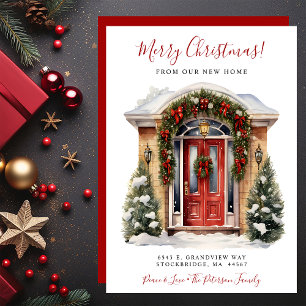 Frohe Weihnachten New Zuhause Red Door Moving Ankündigung