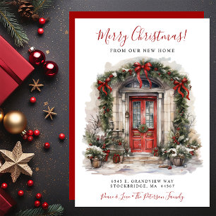 Frohe Weihnachten New Zuhause Red Door Moving Ankündigung