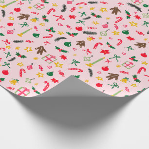 Frohe Weihnachten Niedlich Doodle Whimsical Muster Geschenkpapier