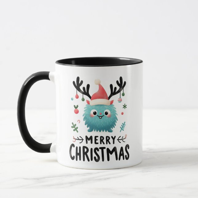 Frohe Weihnachten Niedlich Fluffy Tasse (Links)