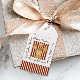 Frohe Weihnachten Niedlich Gingerbread Man Homemad Geschenkanhänger