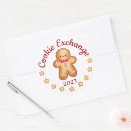 Frohe Weihnachten Niedlich Gingerbread Man Runder Aufkleber