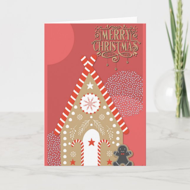 Frohe Weihnachten Niedlich Gingerbread Mann und Ha (Vorderseite)