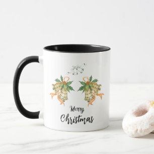 Frohe Weihnachten Niedlich grüne Orange Bells Tasse