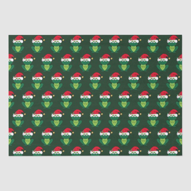 Frohe Weihnachten Niedlich Grünen Feiertag Muster Seidenpapier (Vorderseite)