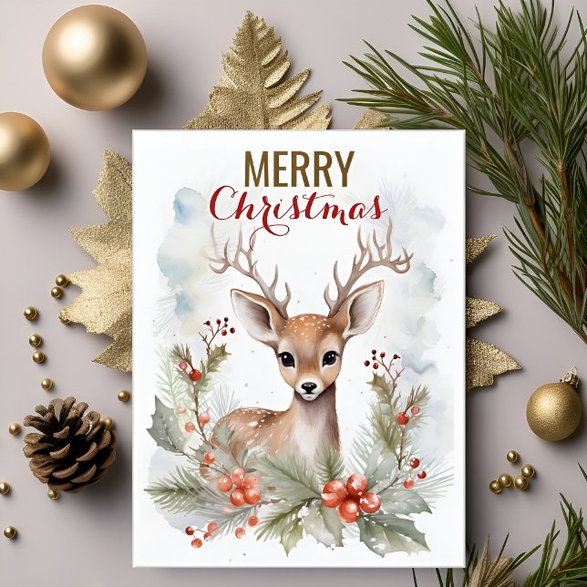 Frohe Weihnachten Niedlich Liebe Deer Winter Funny Postkarte (Von Creator hochgeladen)