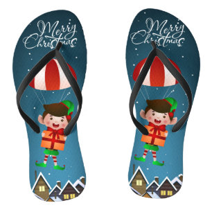 Frohe Weihnachten Niedlich moderne Parachuting Boy Flip Flops