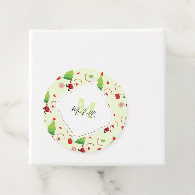 Frohe Weihnachten Niedlich Monogram Geschenkanhänger (Beispiel)