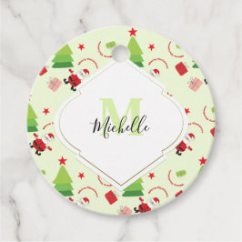 Frohe Weihnachten Niedlich Monogram Geschenkanhänger