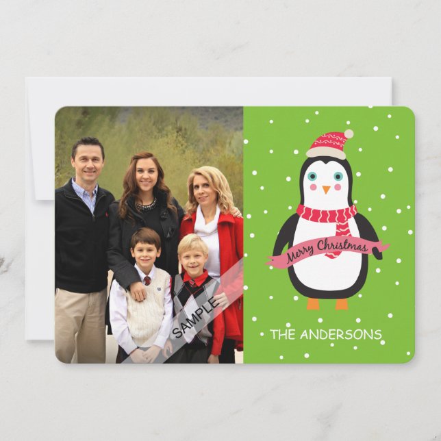 Frohe Weihnachten Niedlich Penquin Personalisierte (Vorderseite)