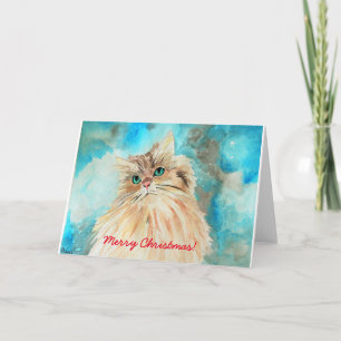 Frohe Weihnachten Niedlich Persische Katze Wasserf