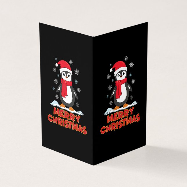 Frohe Weihnachten Niedlich Pinguin (Vorderseite)
