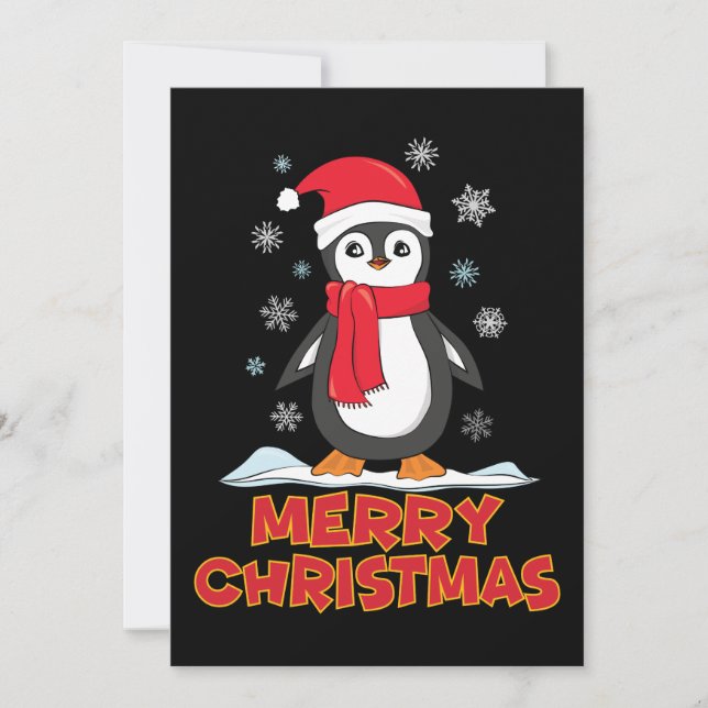 Frohe Weihnachten Niedlich Pinguin (Vorderseite)