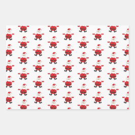 Frohe Weihnachten Niedlich Red Santa Geschenkpapier Set