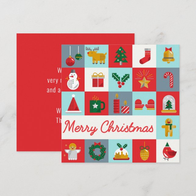 Frohe Weihnachten Niedlich Retro Winter Weihnachts (Vorne/Hinten)