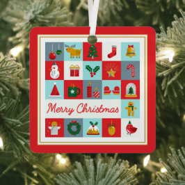 Frohe Weihnachten Niedlich Retro Winter Weihnachts Ornament Aus Metall