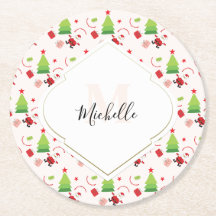 Frohe Weihnachten Niedlich Santa Monogram