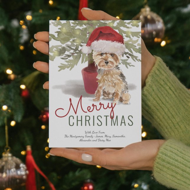 Frohe Weihnachten Niedlich Yorkshire Terrier Water (Von Creator hochgeladen)