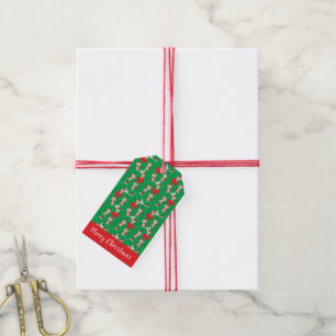Frohe Weihnachten Niedliche Affen Weihnachtsmannmü Geschenkanhänger