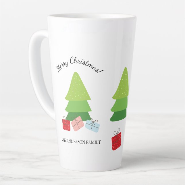 Frohe Weihnachten Niedliche farbige Illustration Milchtasse (Linke Ecke)