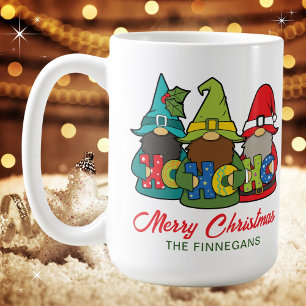 Frohe Weihnachten Niedliche Gnomes Personalisiert Kaffeetasse