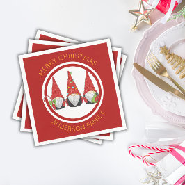 Frohe Weihnachten Niedliche Gnomes Serviette