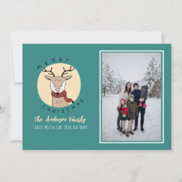 Frohe Weihnachten Niedliche Hirschfamilie Foto