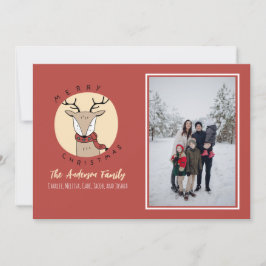 Frohe Weihnachten Niedliche Hirschfamilie Foto