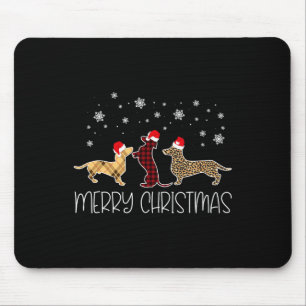 Frohe Weihnachten Niedliche Karierte Leopard Dacke Mousepad