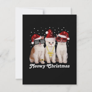 Frohe Weihnachten Niedliche Katze mit dem Weihna Dankeskarte