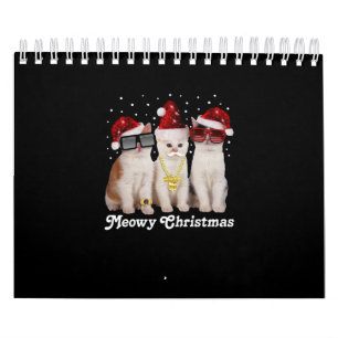 Frohe Weihnachten Niedliche Katze mit dem Weihna Kalender