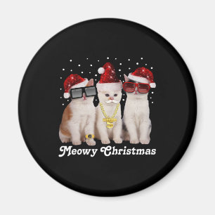 Frohe Weihnachten Niedliche Katze mit dem Weihna Magnet