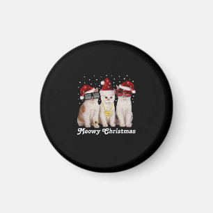 Frohe Weihnachten   Niedliche Katze mit dem Weihna Magnet