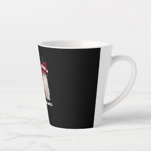 Frohe Weihnachten   Niedliche Katze mit dem Weihna Milchtasse