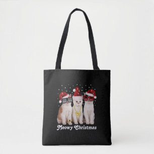 Frohe Weihnachten Niedliche Katze mit dem Weihna Tasche