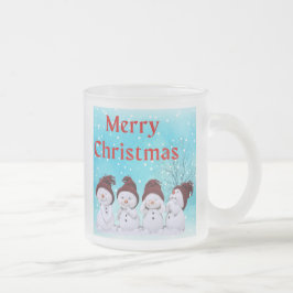Frohe Weihnachten Niedliche kleine Schneemänner Ad Mattglastasse