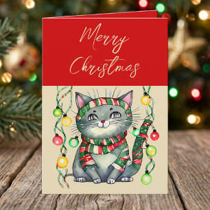 Frohe Weihnachten niedliche lächelnde Katzenkugeln