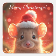 Frohe Weihnachten - Niedliche Maus in Weihnachtsma