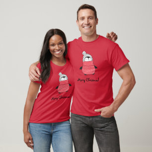 Frohe Weihnachten Niedliche Penguin Beanie Hat & S T-Shirt