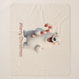 Frohe Weihnachten Niedliche Polar Bären Design Sherpadecke