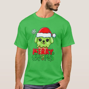Frohe Weihnachten, Niedliche Santa Dog Eiscreme, M T-Shirt