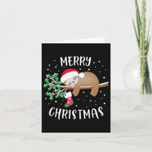 Frohe Weihnachten Niedliche Sloth Xmas Outfit Matc Karte